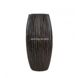 SAVANA Oval vase 22 cm black.