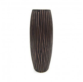SAVANA Vase ovale 36 cm noir.