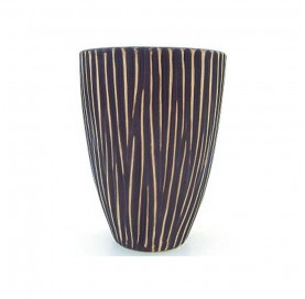 SAVANA Round vase 19 cm black.