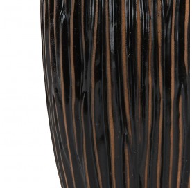 SAVANA Ovale Vase 22 cm schwarz.