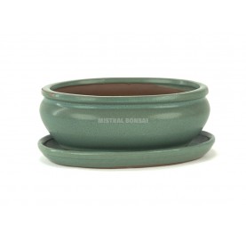 Oval bonsai pot 21 cm with...