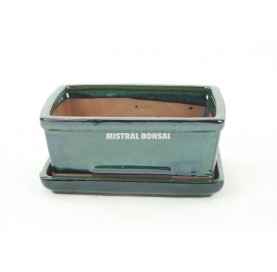Pot rectangulaire 18 cm avec plateau couleurs