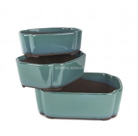 Set-3 Oval schale 21.5/18.8/16.5 cm. Farbe grün.