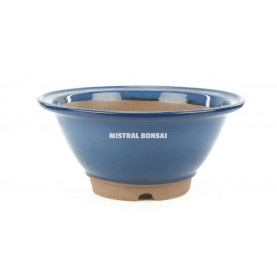 Round bonsai pot 29x13 cm blue