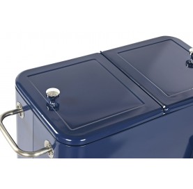 Kühlbox aus blauem Stahl für den Außenbereich 56L – Retro-Stil und höchste Funktionalität