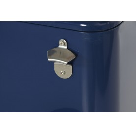 Kühlbox aus blauem Stahl für den Außenbereich 56L – Retro-Stil und höchste Funktionalität