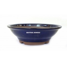 Pot rond pour bonsaï 25x7.5 cm bleu