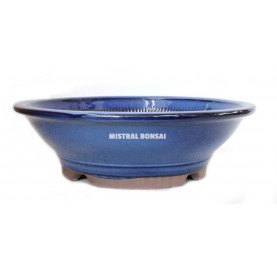 Pot rond pour bonsaï 36.5x10.5 cm bleu