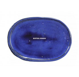 Bonsai Untersetzer oval 30.5 cm. Blau