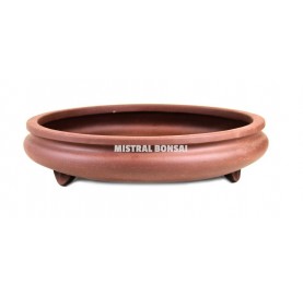 Round ceramic bonsai pot of...
