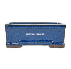 Pot rectangulaire 16 cm bleu