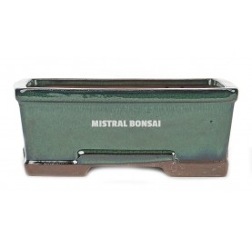 BASIC CLASS Rectangular bonsai pot 16 cm (6'') green