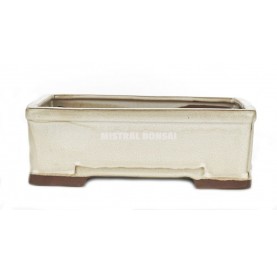 BASIC CLASS Rectangular bonsai pot 26 cm (10'') cream