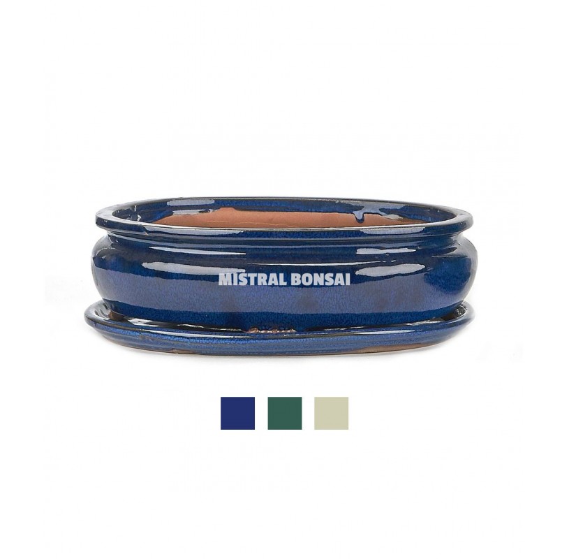BASIC CLASS pot ovale 17 cm avec plateau couleurs