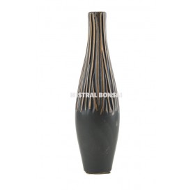 SAVANA Vase rond 7x25 cm noir