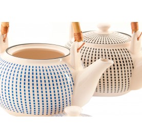 Stoneware teapot with bamboo handle 1L