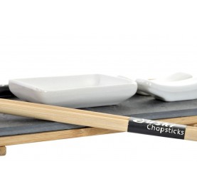 Bambus Sushi-Set und Schieferplatte (2 Personen)