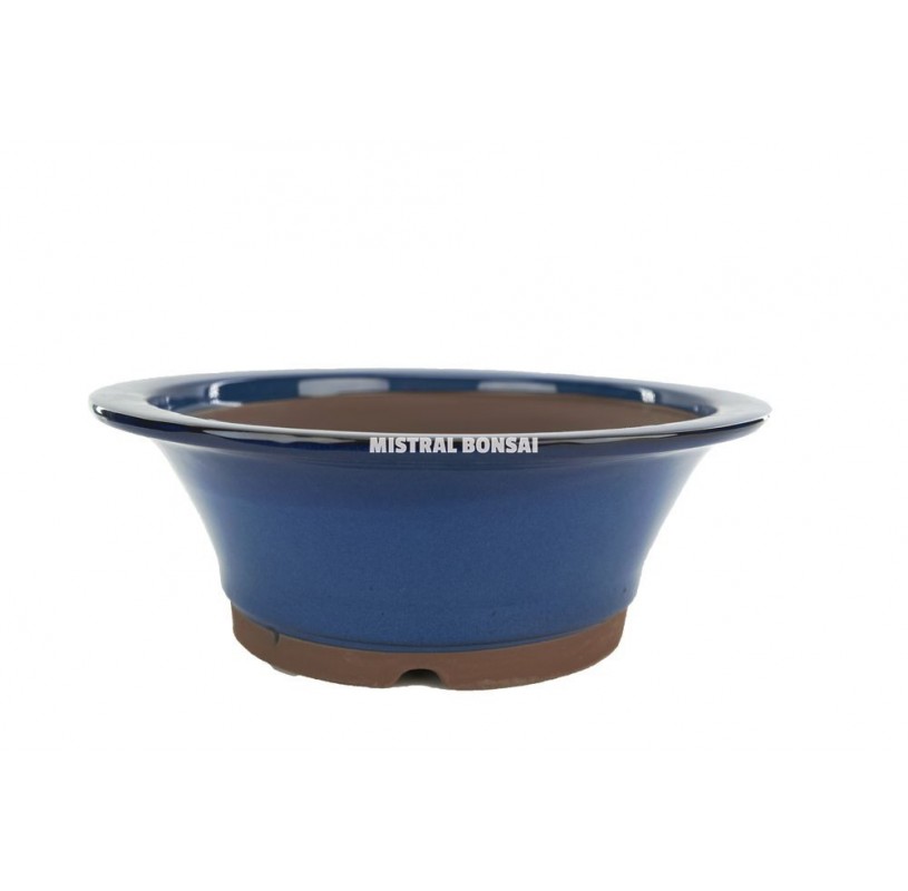 Round ceramic bonsai pot 38.5 cm blue Pots Mistral Bonsai