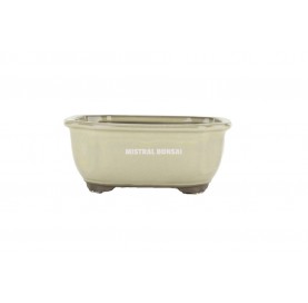 Set-2 pots ovales 14.5/16.5 cm crème pour bonsaï