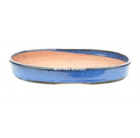 Pot ovale pour bonsaï 37x26x5 cm bleu