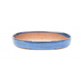 Pot ovale pour bonsaï 34x24x4.6 cm bleu