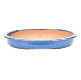 Pot ovale pour bonsaï 48.5x37.5x7 cm bleu